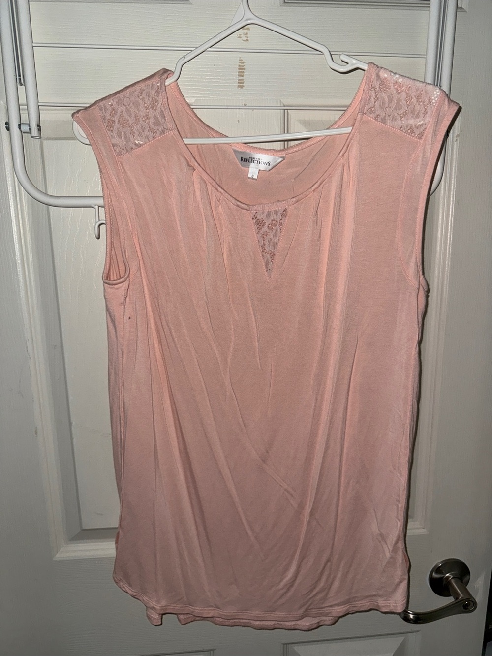 Northern Reflections Blush Pink Lace-Trim Tank